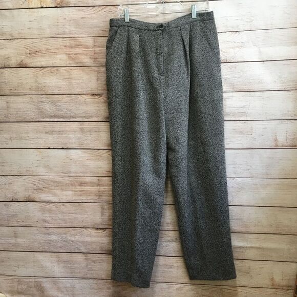 VINTAGE HERBERT GROSSMAN PANTSUIT IN BLACK AND WHITE TWEED - Picture 3 of 14
